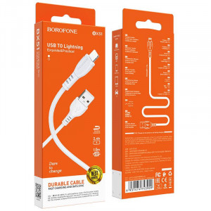 Cablu date iPhone 1m Alb Lighting Cable BorOfone BX51