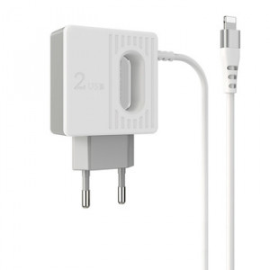 Incarcator iPhone Borofone cu cablu 2xUSB - 2,4A BA34