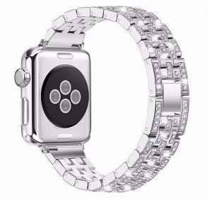 Bratara Apple Watch 3 Watch 4 38/40mm, crystal diamond strap silver