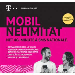 Cartela SIM Prepay TELEKOM MOBIL NELIMITAT cu INTERNET 4G NELIMITAT si MINUTE + SMS NATIONALE NELIMITAT