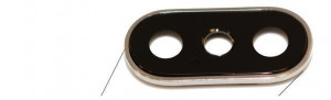 Geam sticla camera cu rama pentru iPhone XS Alb
