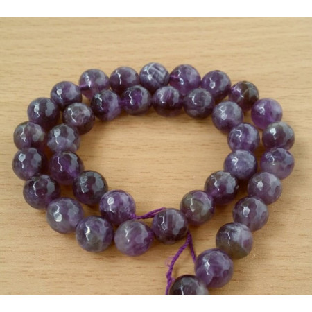 Amethyst faceted 8 mm