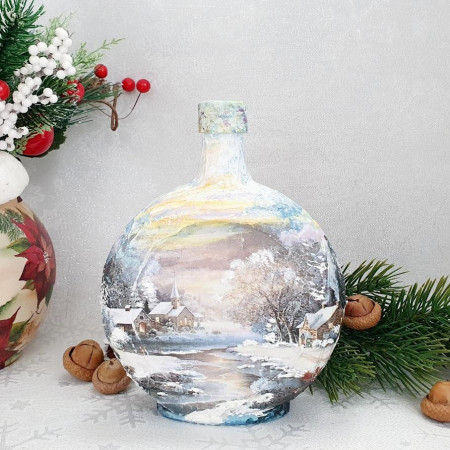 Cadouri de Craciun- Sticla handmade (cod 1710)