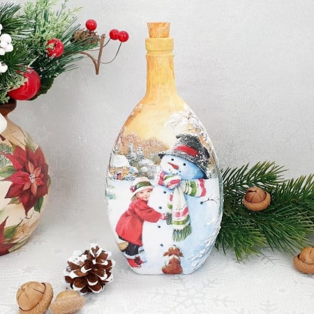 Cadouri de Craciun- Sticla handmade (cod 1721)