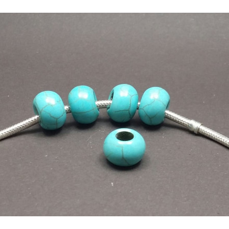 Howlite abacus,albastru, 9*14 mm