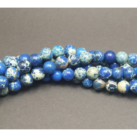 Jasper imperial albastru inchis 6 mm, AAA+