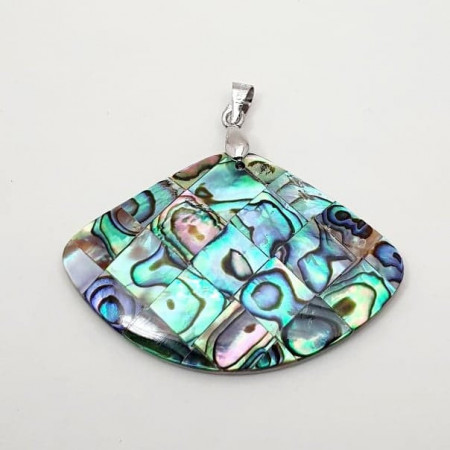 Pandantiv Paua Abalone Shell, evantai, 30*44 mm