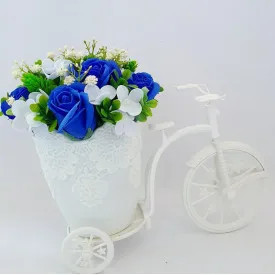 Aranjament trandafiri de sapun-bicicleta-albastru (cod 1826)