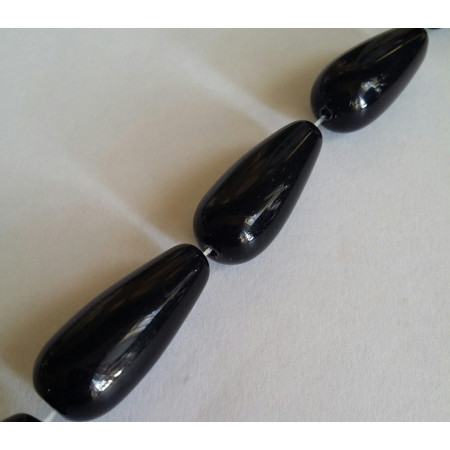 Black tear agate 30x10 mm