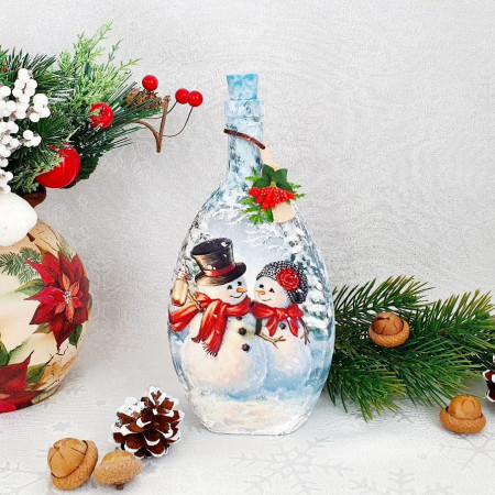 Cadouri de Craciun- Sticla handmade (cod 1717)