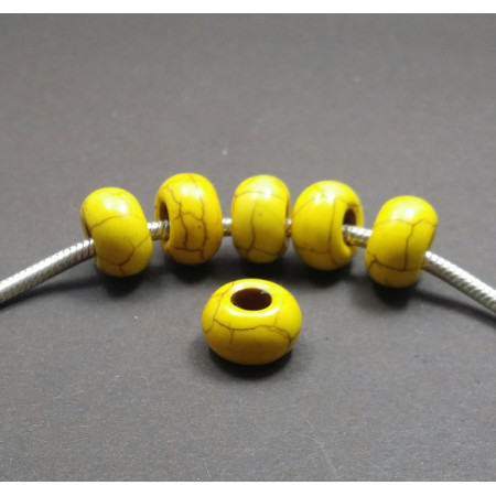 Howlite abacus,galben, 9*14 mm