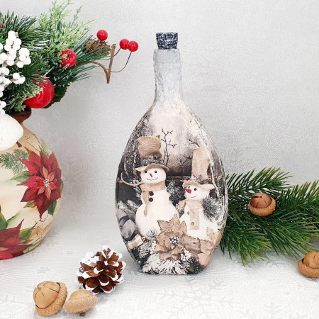 Cadouri de Craciun- Sticla handmade (cod 1719)