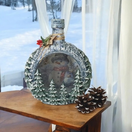 Cadouri de Craciun- Sticla handmade (cod 2115)