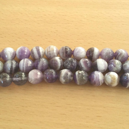 Ametist lavanda rotund fatetat 12 mm