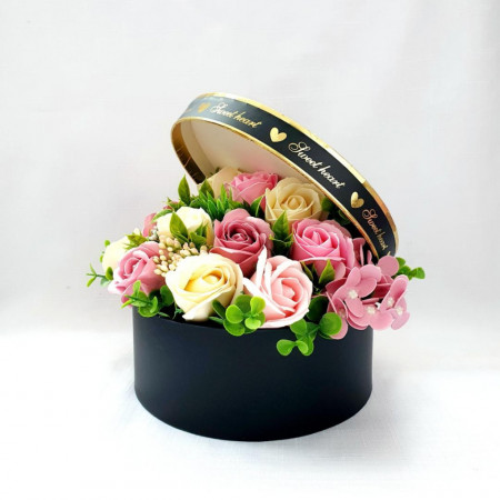 Aranjament flori de sapun- "Sweet Heart"-roz (cod 1623)