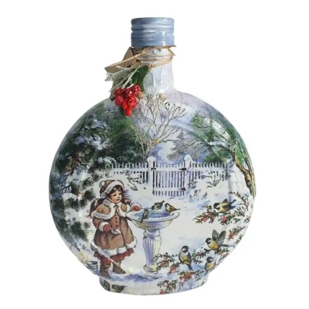 Cadouri de Craciun- Sticla handmade (cod 2167)