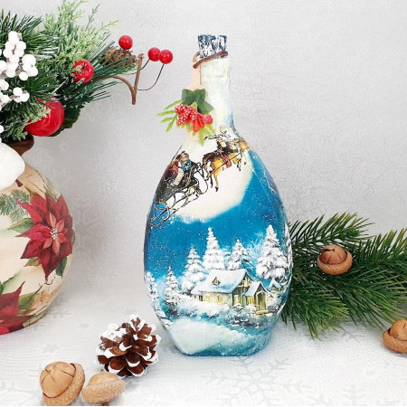 Cadouri de Craciun- Sticla handmade (cod 1716)