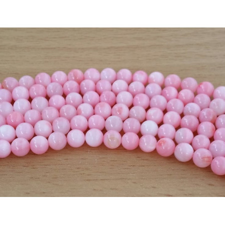 Margele de sidef rotunde roz 8 mm