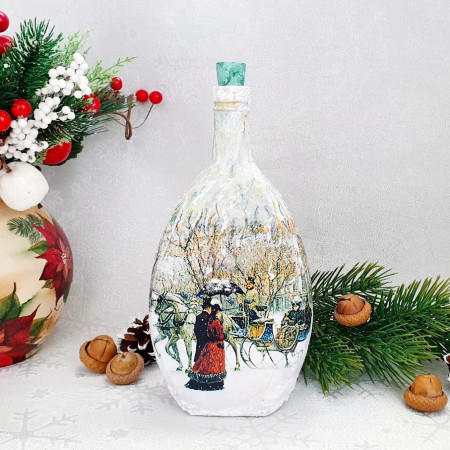 Cadouri de Craciun- Sticla handmade (cod 1723)