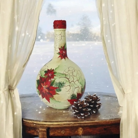 Cadouri de Craciun- Sticla handmade (cod 2118)