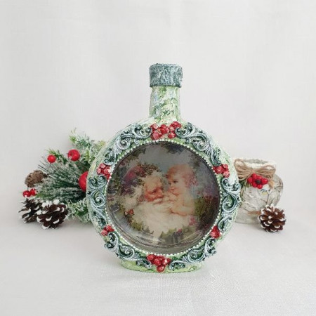 Cadouri de Craciun- Sticla handmade (cod 1531)