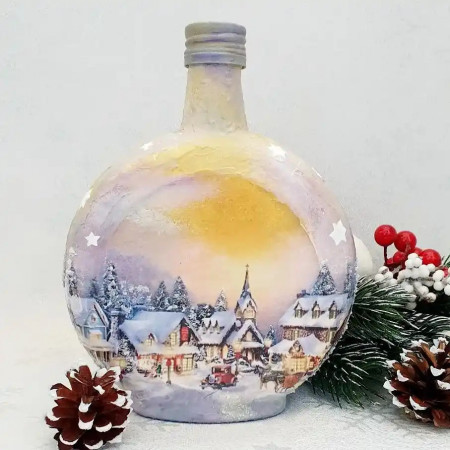 Cadouri de Craciun- Sticla handmade (cod 1920)