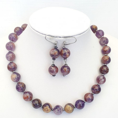 Set bijuterii din cuart violet (cod 195)