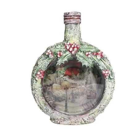Cadouri de Craciun- Sticla handmade (cod 2168)