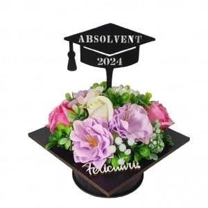 Aranjament floral "Absolvent 2024"-roz/lila (cod 2078).6