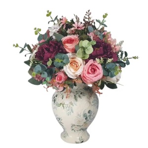 Aranjament floral artificial " Trandafiri si bujori"" (cod 2194)poza5