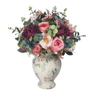 Aranjament floral artificial " Trandafiri si bujori"" (cod 2194)poza5