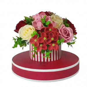 Aranjament floral din flori de sapun-grena (cod 2052)poza3