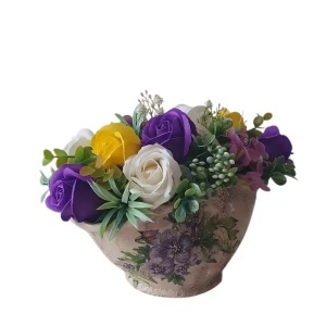 Aranjament in cos ceramic-flori de sapun (cod 2327)poza26