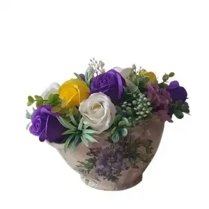 Aranjament in cos ceramic-flori de sapun (cod 2327)poza26