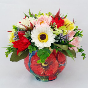 Aranjament pentru Valentine's Day cu flori de sapun (cod 1842)8
