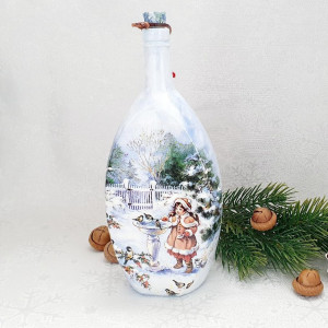 Cadouri de Craciun- Sticla handmade (cod 1714)5