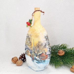 Cadouri de Craciun- Sticla handmade (cod 1718)5