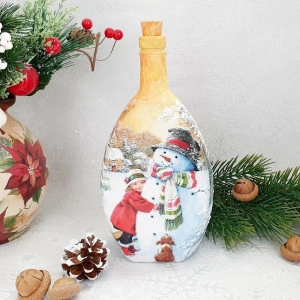 Cadouri de Craciun- Sticla handmade (cod 1721)