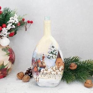 Cadouri de Craciun- Sticla handmade (cod 1722)100