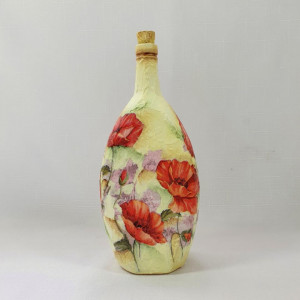 Cadouri handmade- sticla 750 ml "Maci"2