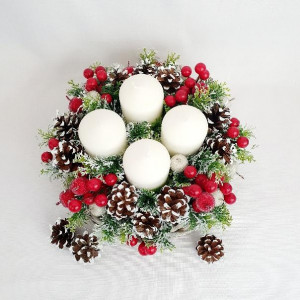 Coronita de Advent - merisoare rosii (cod 1528) 5