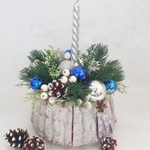 Decoratiune de Craciun in cos de lemn- "Blue" (cod 1762)4