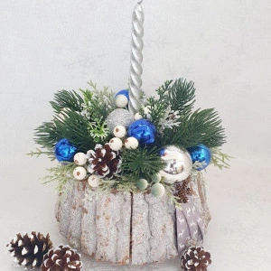 Decoratiune de Craciun in cos de lemn- "Blue" (cod 1762)4