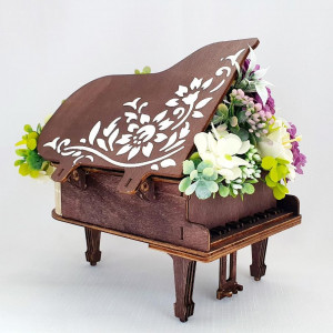 Flori de sapun in cutie de lemn "Pian"- (cod 1689)2