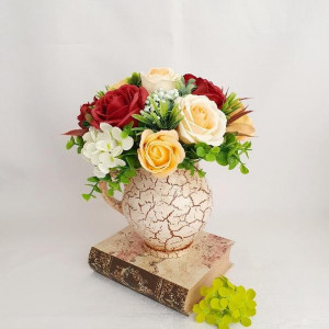 Flori de sapun intr-o cana ceramica (cod 1526) 5