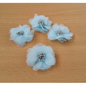 Flori din material textil pentru bijuterii-albastru deschis