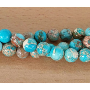 Jasper imperial albastru deschis 8 mm - Img 2