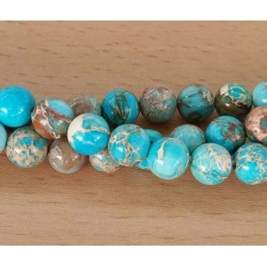 Jasper imperial albastru deschis 8 mm - Img 2