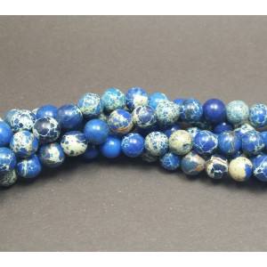 Jasper imperial albastru inchis 6 mm, AAA+