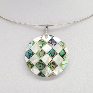 Pandantiv Paua Abalone Shell, rotund 40 mm 4